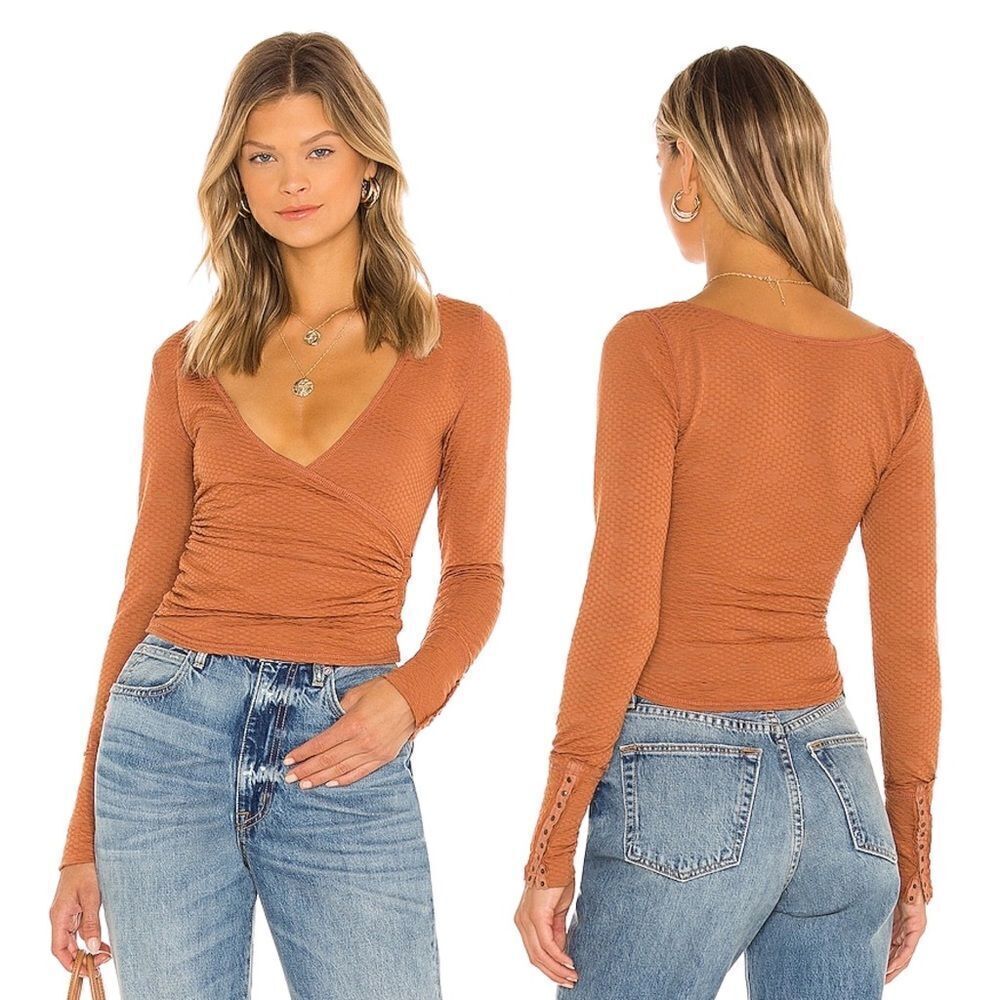 New! Free People Penny Top in Mesa Combo Rust Burnt Orange